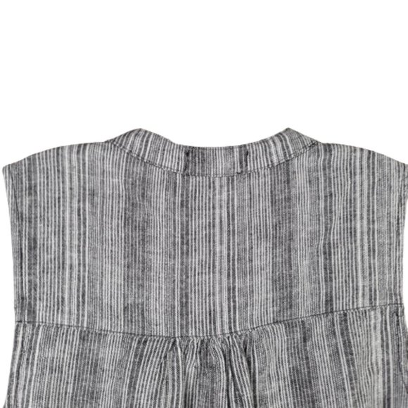 Kelly Renee Womens Linen Blend Striped Sleeveless Black/White Shorts Romper Sz S - Picture 5 of 11